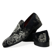 Dolce & Gabbana Elegant Floral Velvet Loafers