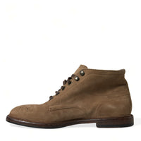 Dolce & Gabbana Elegant Leather Ankle Lace-Up Boots