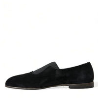 Dolce & Gabbana Elegant Black Velor Loafers for the Discerning Gentleman