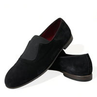 Dolce & Gabbana Elegant Black Velor Loafers for the Discerning Gentleman