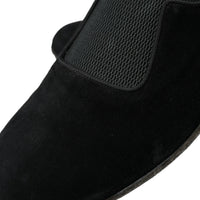 Dolce & Gabbana Elegant Black Velor Loafers for the Discerning Gentleman