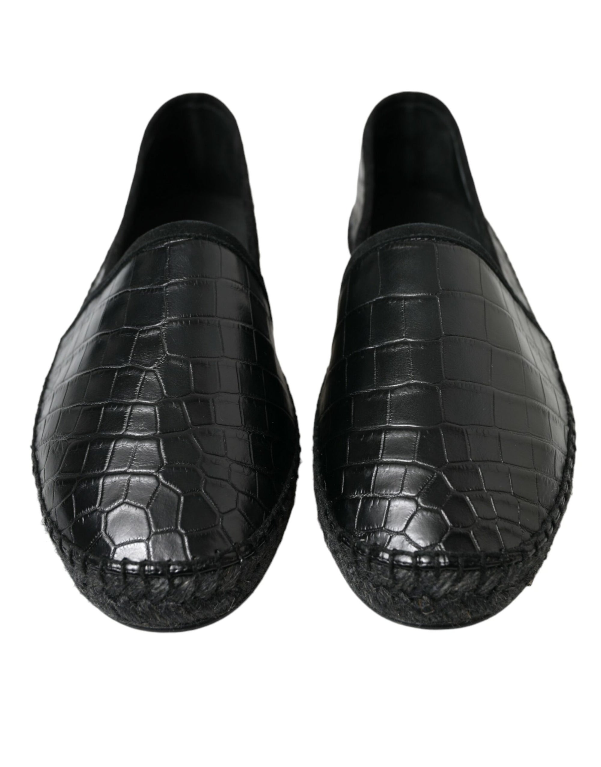 Dolce &amp; Gabbana Exotic Black Leather Espadrilles