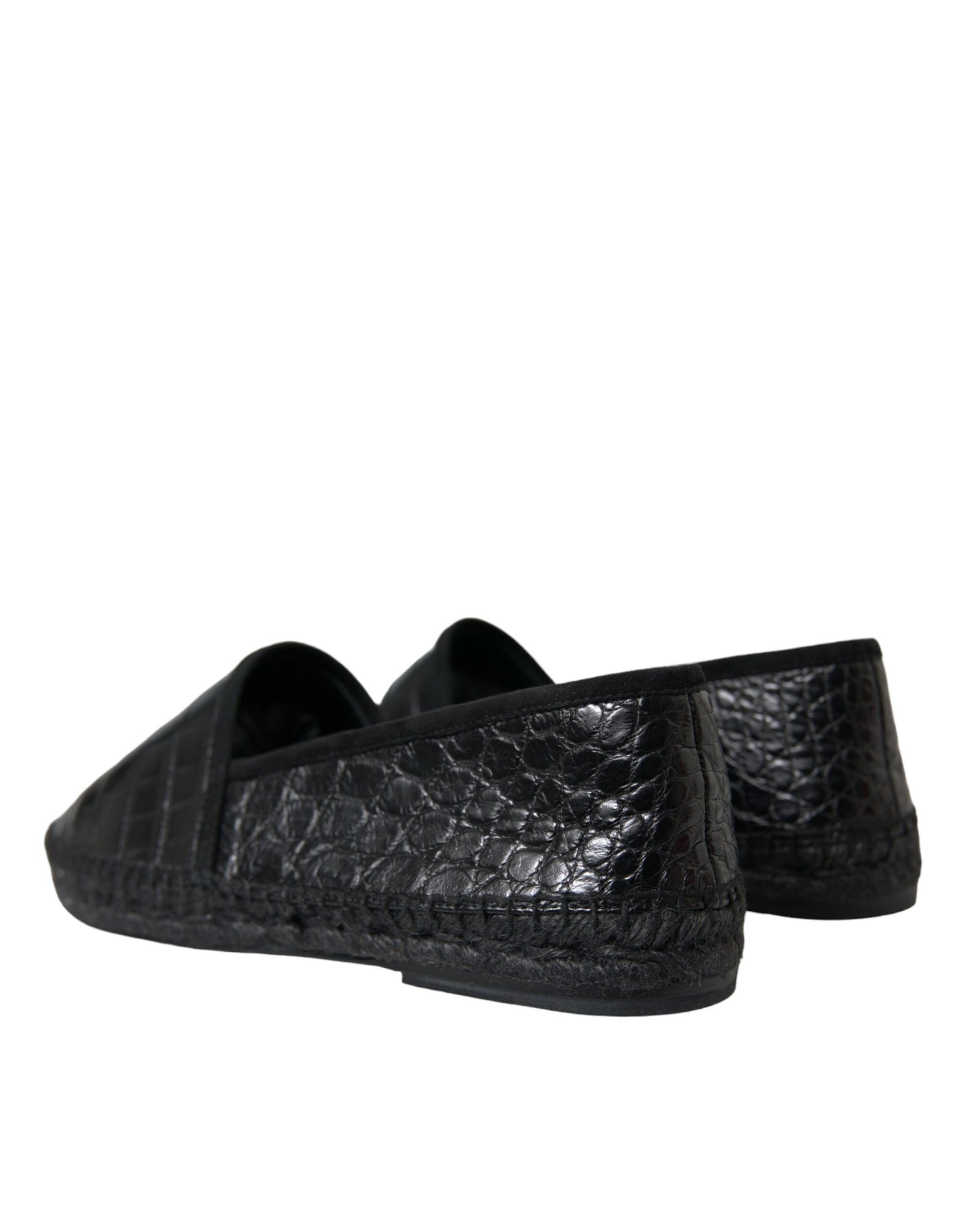 Dolce &amp; Gabbana Exotic Black Leather Espadrilles