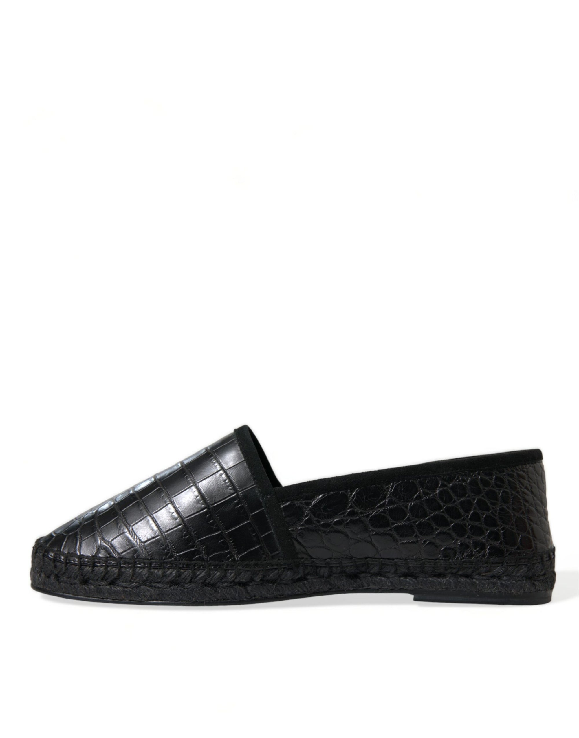Dolce &amp; Gabbana Exotic Black Leather Espadrilles