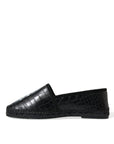 Dolce & Gabbana Exotic Black Leather Espadrilles
