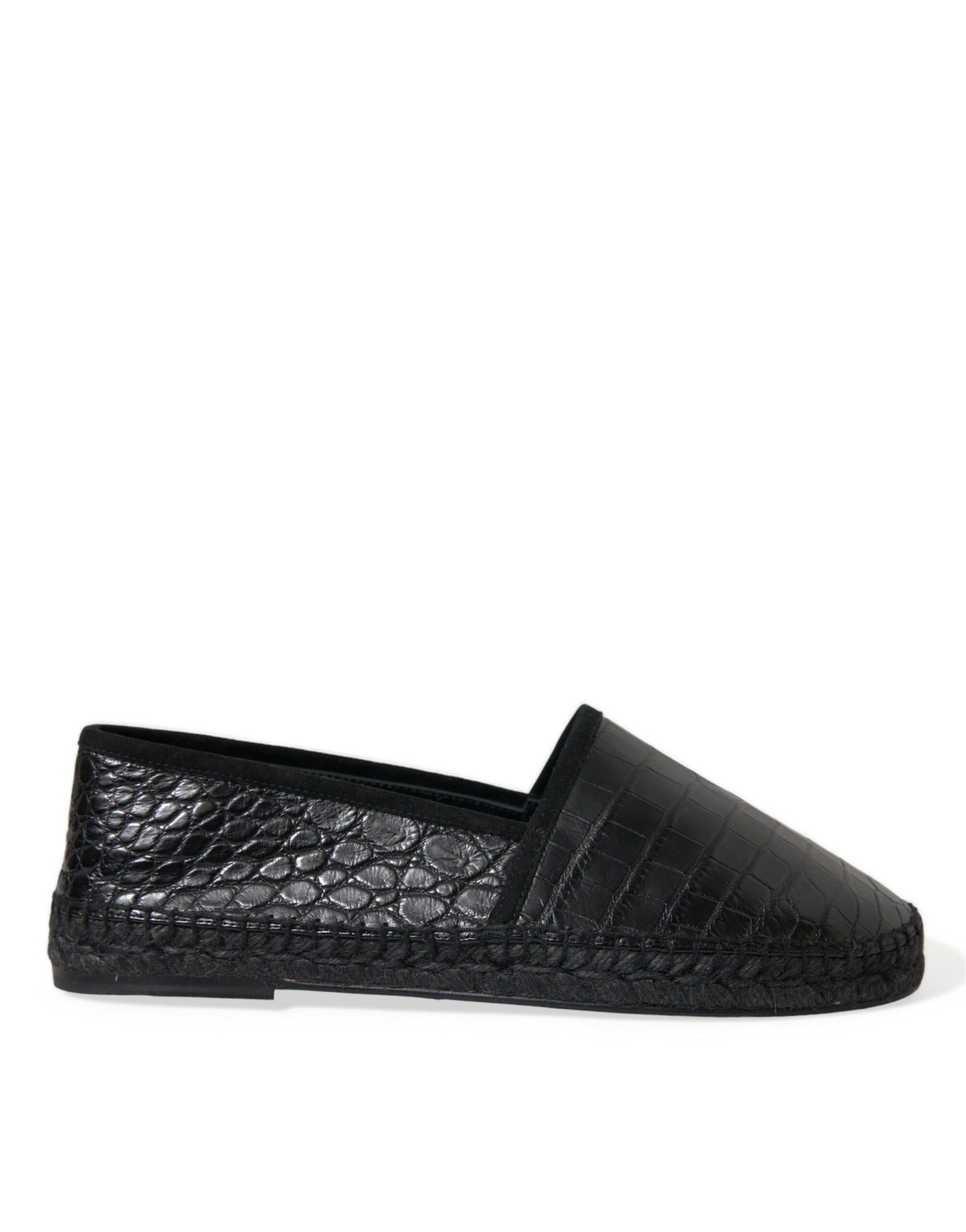 Dolce &amp; Gabbana Exotic Black Leather Espadrilles