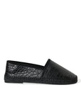 Dolce & Gabbana Exotic Black Leather Espadrilles