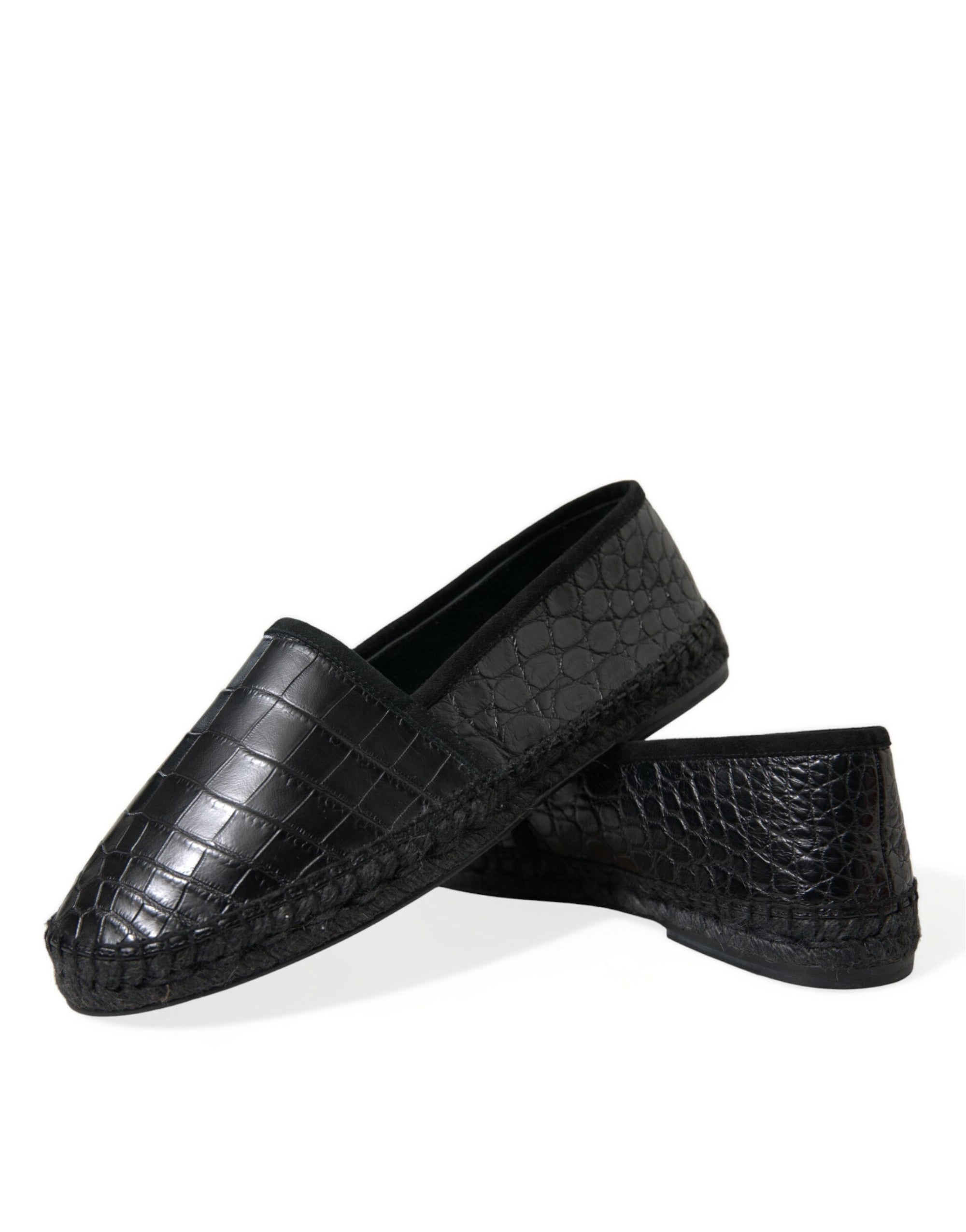Dolce &amp; Gabbana Exotic Black Leather Espadrilles