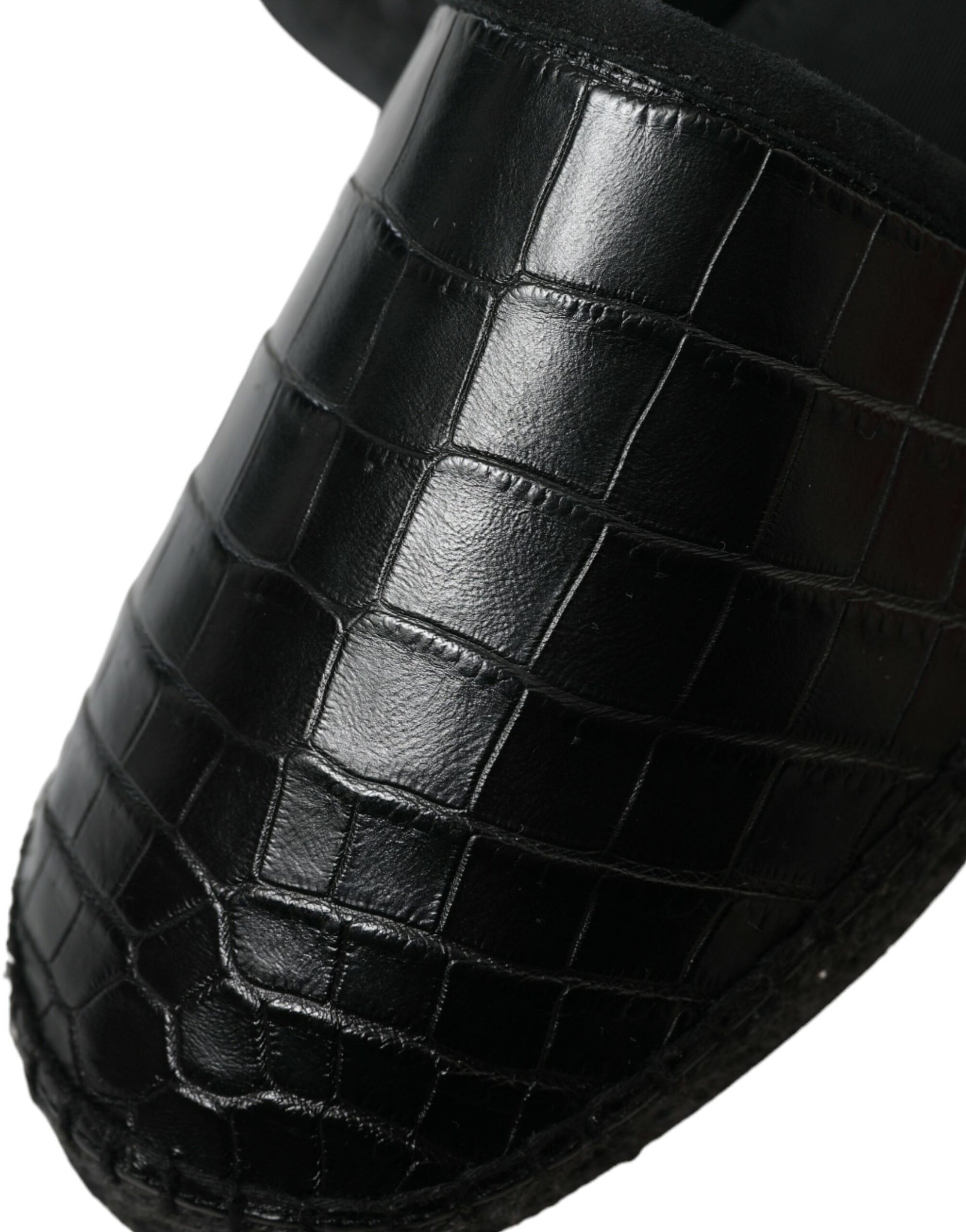 Dolce &amp; Gabbana Exotic Black Leather Espadrilles