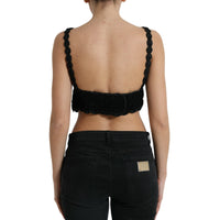 Dolce & Gabbana Elegant Black Crochet Corset Top