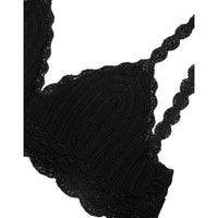 Dolce & Gabbana Elegant Black Crochet Corset Top