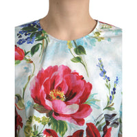 Dolce & Gabbana Chic Floral Round Neck Cotton Top