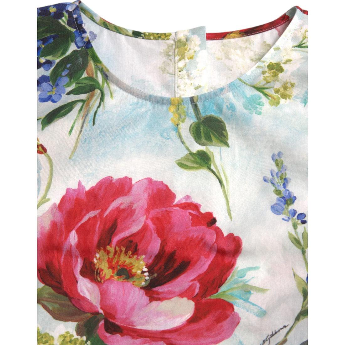 Dolce & Gabbana Chic Floral Round Neck Cotton Top