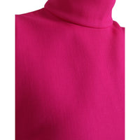 Dolce & Gabbana Elegant Pink Turtleneck Sleeveless Wool Top