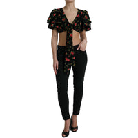 Dolce & Gabbana Floral Print Cropped Top Luxe Fashion