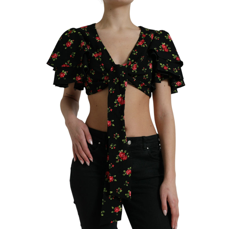 Dolce & Gabbana Floral Print Cropped Top Luxe Fashion