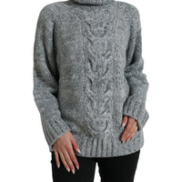 Dolce & Gabbana Elegant Gray Cashmere Blend Turtleneck Pullover