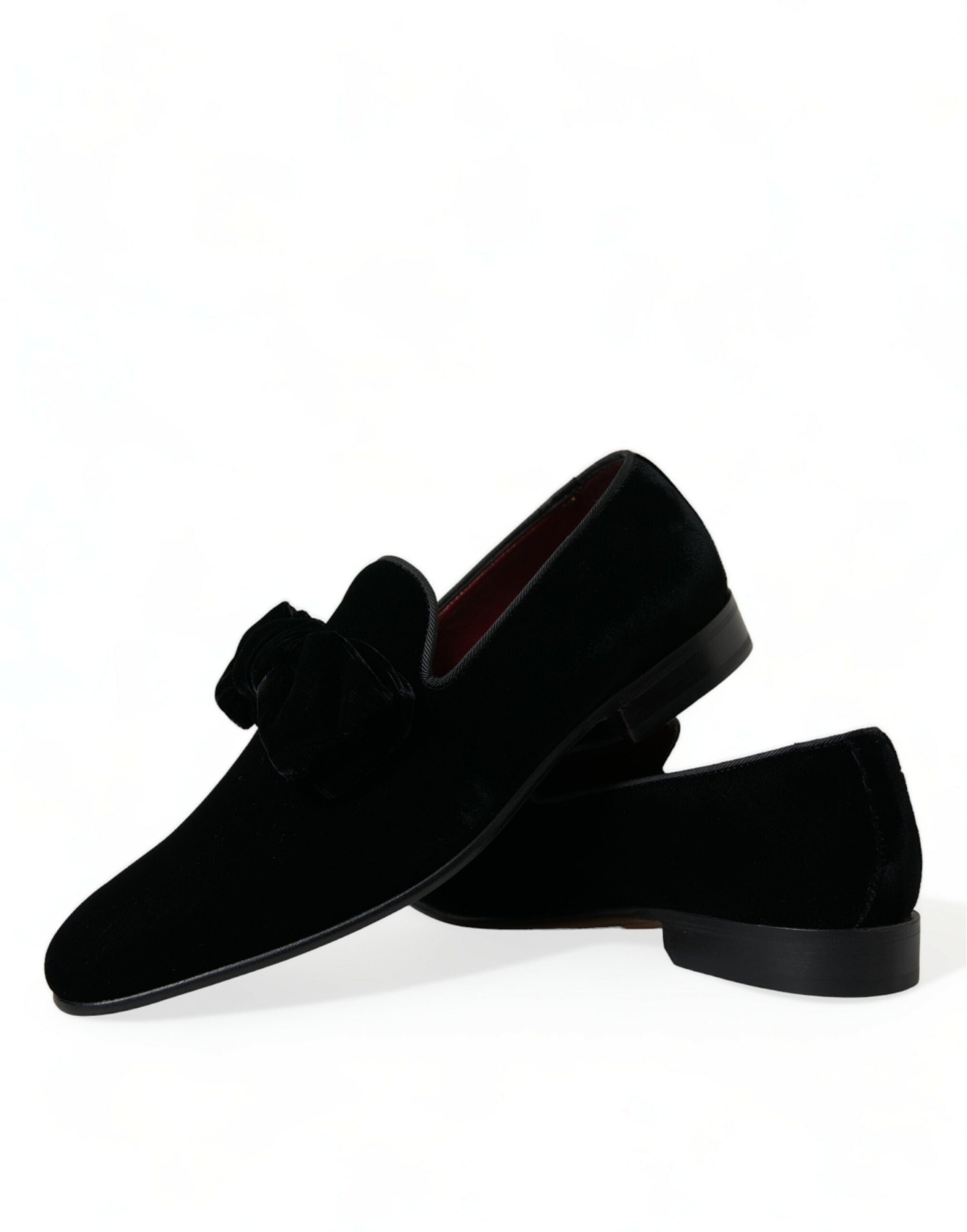 Dolce &amp; Gabbana Elegant Black Velvet Loafers - Men&#39;s Luxury Footwear
