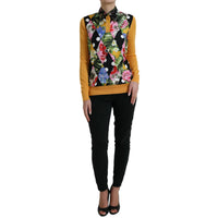 Dolce & Gabbana Elegant Patchwork Henley Silk Blend Sweater