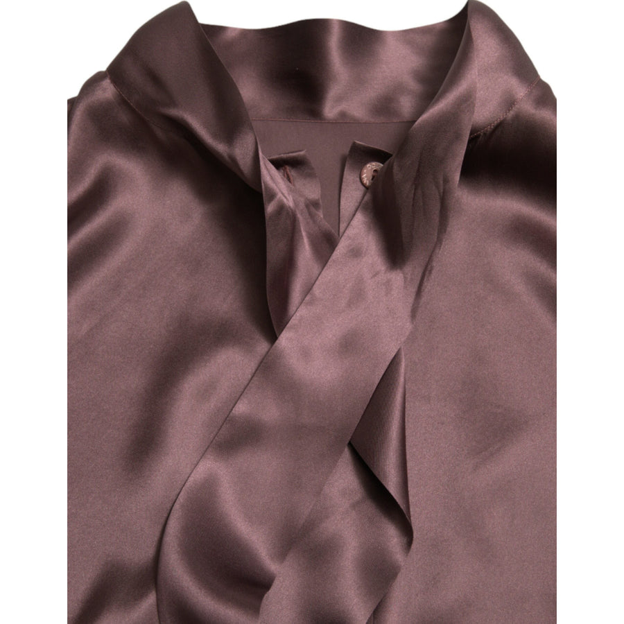 Dolce & Gabbana Elegant Silk Ascot Collar Blouse