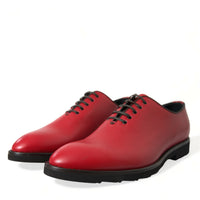 Dolce & Gabbana Elegant Red Leather Oxford Dress Shoes