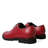 Dolce & Gabbana Elegant Red Leather Oxford Dress Shoes