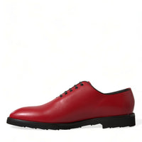 Dolce & Gabbana Elegant Red Leather Oxford Dress Shoes