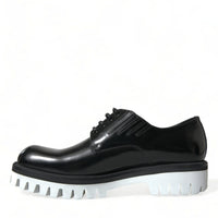 Dolce & Gabbana Sophisticated Black and White Leather Derby Shoes