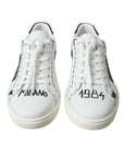 Dolce & Gabbana Exclusive White Bordeaux Low Top Sneakers