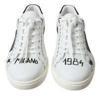 Dolce & Gabbana Exclusive White Bordeaux Low Top Sneakers