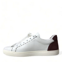 Dolce & Gabbana Exclusive White Bordeaux Low Top Sneakers