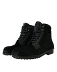 Dolce & Gabbana Elegant Black Calf Leather Lace-Up Boots