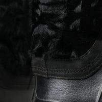 Dolce & Gabbana Sleek Black Shearling Mid Calf Boots