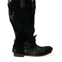 Dolce & Gabbana Opulent Gazelle Fur Mid Calf Boots