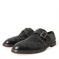 Dolce & Gabbana Elegant Calfskin Leather Monk Straps