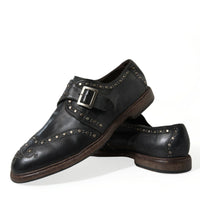 Dolce & Gabbana Elegant Calfskin Leather Monk Straps