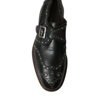 Dolce & Gabbana Elegant Calfskin Leather Monk Straps