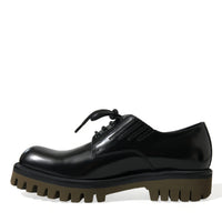 Dolce & Gabbana Elegant Black Leather Derby Dress Shoes