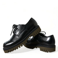 Dolce & Gabbana Elegant Black Leather Derby Dress Shoes