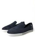 Dolce & Gabbana Elegant Blue Suede Leather Loafers