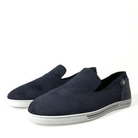 Dolce & Gabbana Elegant Blue Suede Leather Loafers