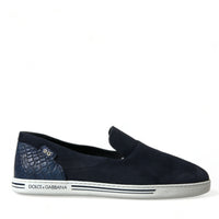 Dolce & Gabbana Elegant Blue Suede Leather Loafers