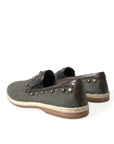 Dolce & Gabbana Studded Canvas Loafer Slipper Shoes