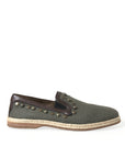 Dolce & Gabbana Studded Canvas Loafer Slipper Shoes