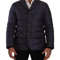 Dolce & Gabbana Elegant Dark Blue Silk Blend Jacket