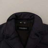 Dolce & Gabbana Elegant Dark Blue Silk Blend Jacket