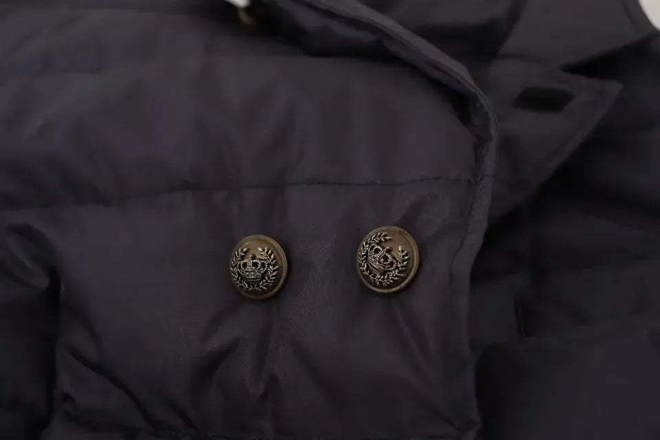Dolce &amp; Gabbana Elegant Dark Blue Silk Blend Jacket