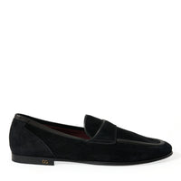 Dolce & Gabbana Elegant Velvet Black Loafers for Men