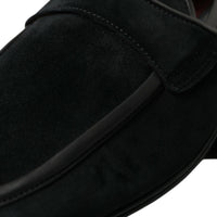 Dolce & Gabbana Elegant Velvet Black Loafers for Men