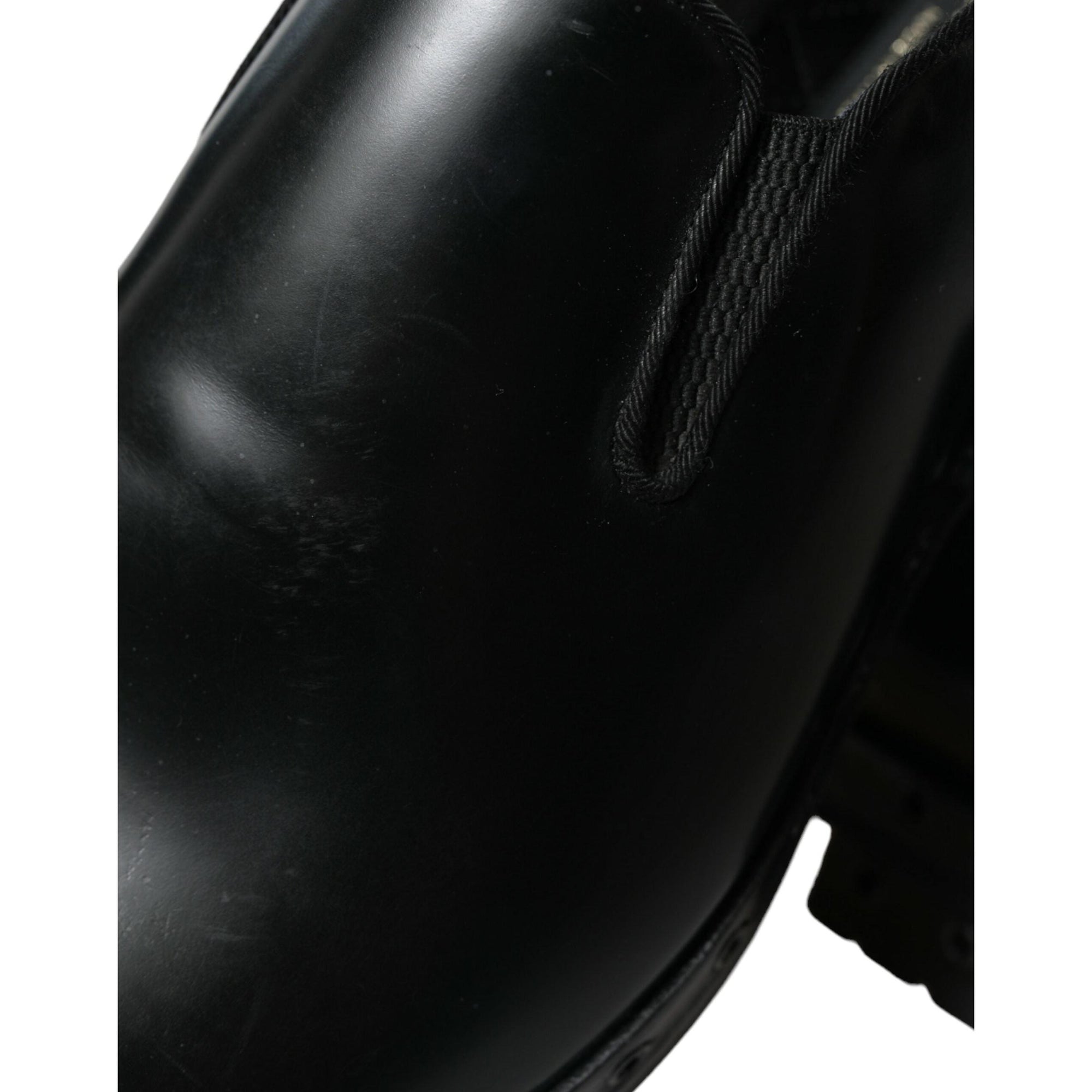 Dolce &amp; Gabbana Elegant Black Leather Studded Loafers
